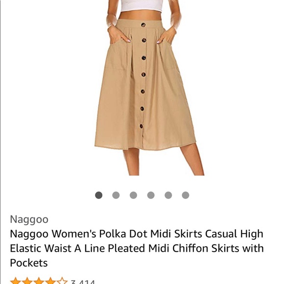 Khaki midi skirt - Picture 3 of 10